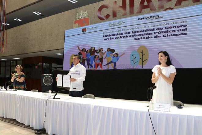 Rutilio decreta creación de Unidades de Igualdad de Género para Chiapas