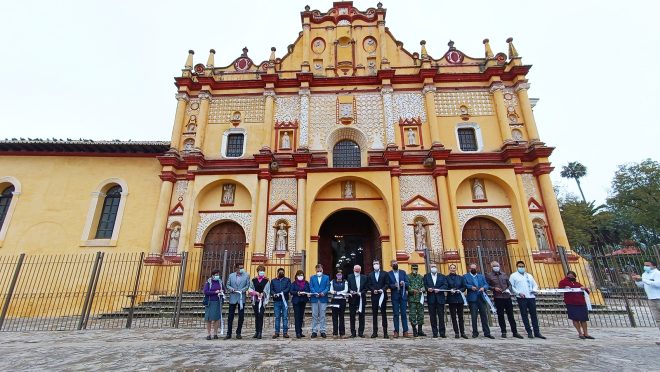 Inauguran rehabilitación de la Catedral de San Cristóbal de Las Casas, afectada por el sismo de 2017